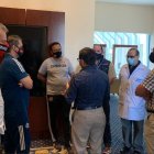 Representantes del Municipio de Guayaquil llegaron al hotel donde está concentrado Flamengo para realizar más pruebas.