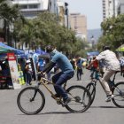 Los ciclistas circularon por el área desde las 08:00, que las calles fueron cerradas.