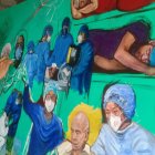 Durante dos semanas el artista pintó con óleos y acrílicos su obra.ROCÍO MEDINA- EXTRA