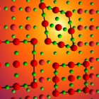 Paso de las ondas sonoras por la red cristalina del rutenato de estroncio durante una espectroscopía de ultrasonido.