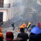 Los hechos violentos de octubre pasado dejaron destrozos en Quito.