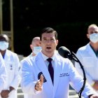 El médico Sean P. Conley ofrece una actualización sobre la condición del presidente de Estados Unidos, Donald J. Trump.