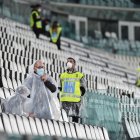 La logística estaba lista para el encuentro de la Liga italiana, que finalmente no se jugó.