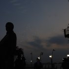 Por primera vez, en el acto hubo un show con cientos de drones.