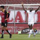 Chistian Martínez Borja celebra su tanto ante Deportivo Cuenca. Con ello ya es el máximo goleador de LigaPro