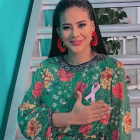 Michela en el set de De casa en casa.