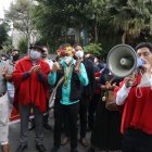 Apoyo. Un centenar de indígenas fue a respaldar a sus dirigentes.