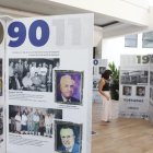 Galería. Seis paneles resumen las once décadas de vida del emblemático club porteño.