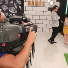 Claudia Camposano durante las grabaciones de "Antuca me enamora".