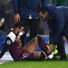 Neymar sufrió una lesión en la Liga de Campeones.