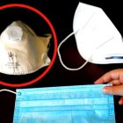 Hay distintas marcas de mascarillas con válvula, como la encerrada en el círculo, disponibles en el mercado.