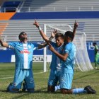 Los jugadores del Manta festejaron en la última fecha el ascenso a la Serie A.