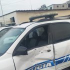 Hecho. Así quedó el patrullero tras la persecución.