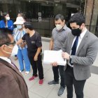 Algunos de los docentes que realizaron la petición, este 23 de noviembre.