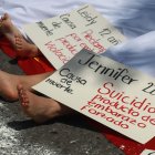 Protestas en Colombia, de mujeres, en contra el femicidio.