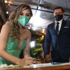 Durante el enlace civil de Andrea y Carlos