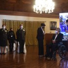 Apoyo. El presidente, la vicepresidenta, el alto mando policial y todo el gabinete acompañaron a María Paula Romo, que se conectó desde Carondelet.