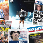 Portadas publicadas sobre Maradona en distintas partes del mundo.
