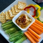 Receta de hummus y vegetales