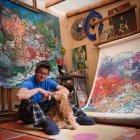 Christian Mera es un artista cuencano que decidió en mayo volver a pintar en el encierro.