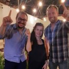 William Herrera Ríos (iz), Olga López y Bradley Hilgert, nuevas autoridades electas de la Universidad de las Artes.