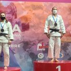 Monarca. La judoca manabita durante la premiación en los 63 kg.