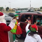 Los estudiantes del Liceo Panamericano entregaron sus pedidos a Papa Noel.