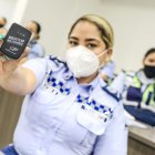 164 agentes civiles de tránsito recibieron este botón para tener más seguridad cumpliendo su trabajo.