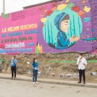 El lienzo. Lo pintaron en 10 días y fue inaugurado el martes.