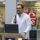 William Herrera, rector de la Universidad de las Artes, durante la ceremonia de posesión.