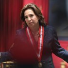 La jueza suprema Elvia Barrios fue registrada este lunes, durante su asunción como presidenta del Poder Judicial de Perú, en el Palacio de Justicia de Lima (Perú).