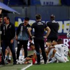 Los jugadores de Santos no fueron al camerino en el descanso, prefirieron quedarse en un lugar abierto