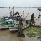 Las embarcaciones que el jueves 14 de enero de 2021 estuvieron a la deriva en el río Guayas.