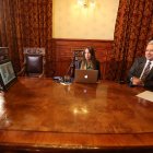 Encuentro. Durante la firma del convenio, el presidente Lenín Moreno estuvo presente de manera virtual.