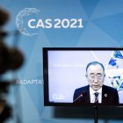 Ban Ki-moon durante un acto previo a la Cumbre de Adaptación al Clima.