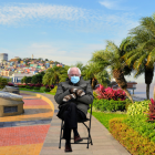 Bernie en un montaje en el Malecón Simón Bolívar.