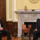 Mauricio Claver-Carone, presidente del BID, en reunión con el presidente Lenín Moreno, en Washington.