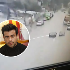 El video capta el momento en que el auto de los autores se acerca al del presentador.