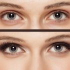 Las extensiones de pestañas agrandan el ojo.