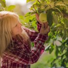 Mujer alimentándose sano
