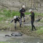 Momento en el que encontraron el cuerpo del fallecido.