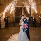 La pareja contrajo matrimonio en la iglesia El Sagrario.