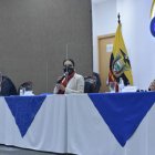 Los consejeros del CNE en la audiencia pública de escrutinios.