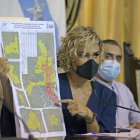 La alcaldesa Cynthia Viteri mostró los sectores de la ciudad en donde se realizaría la vacunación.