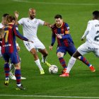 Lionel Messi lideró al equipo a una victoria que lo tiene en pelea por el título de la liga de España