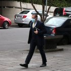 Defensa. Juan Pablo Albán, uno de los abogados de Jorge Yunda, estuvo ayer en la Fiscalía General del Estado.