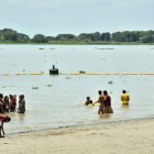 La nueva playa en Samborondón esta ubicada al pie del río Babahoyo.