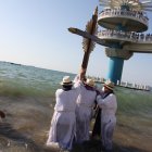 La procesión. Inició a las 16:00 de ayer en el balneario Ballenita.
