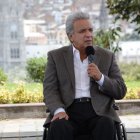 El presidente Lenín Moreno durante un evento previo al inicio de vacunación de los militares.