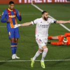 Karim Benzema anotó el primer tanto de forma magistral: de taco.